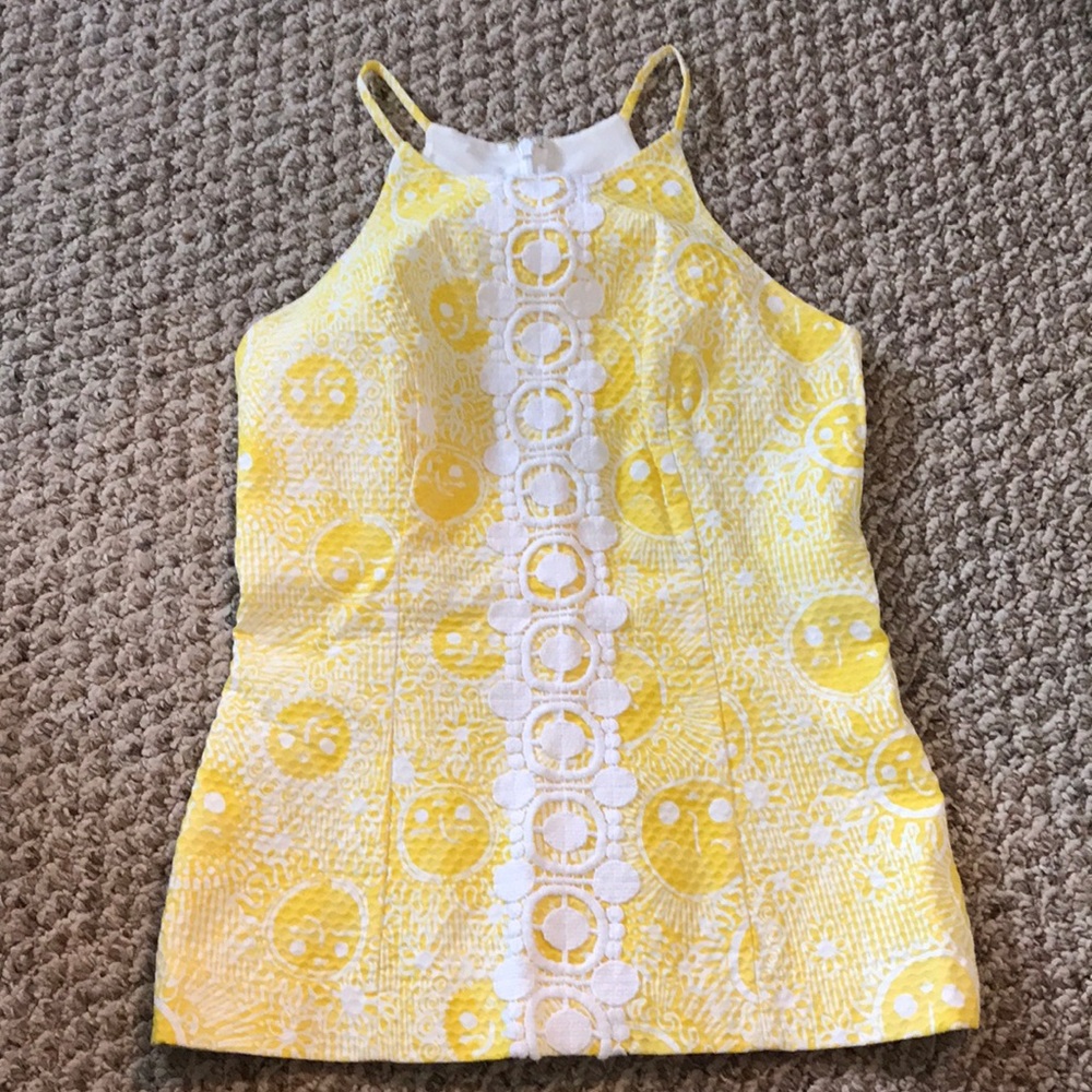 Lilly Pulitzer Yellow High Neck Top